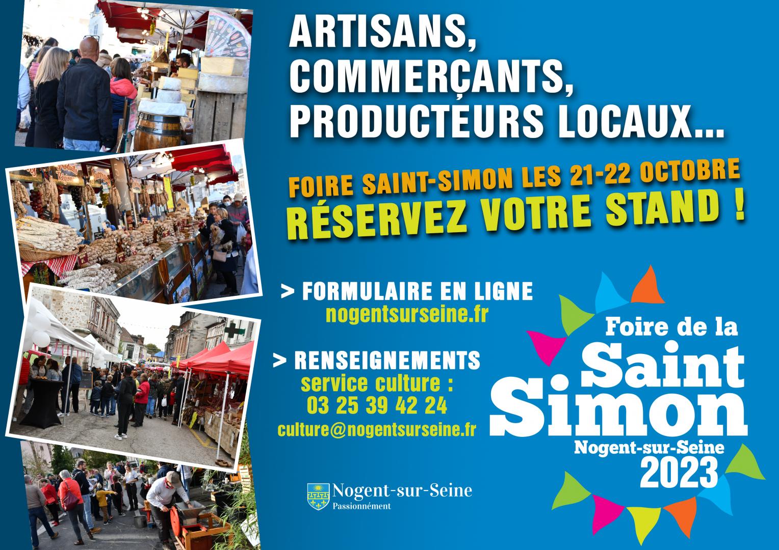 Foire Saint-Simon : commerçants et artisans : inscrivez votre stand !