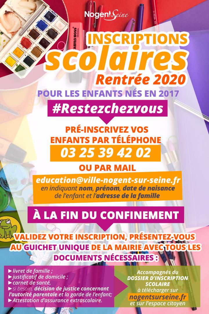 Rentrée scolaire 2020 - Pré-inscriptions