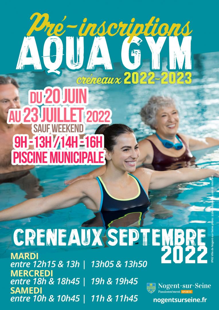 Pré-inscriptions Aqua gym 2022