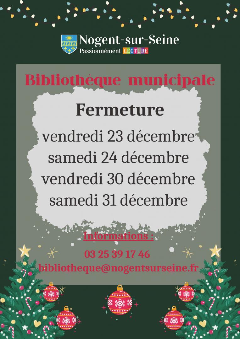 Fermeture de la bibliothèque municipale