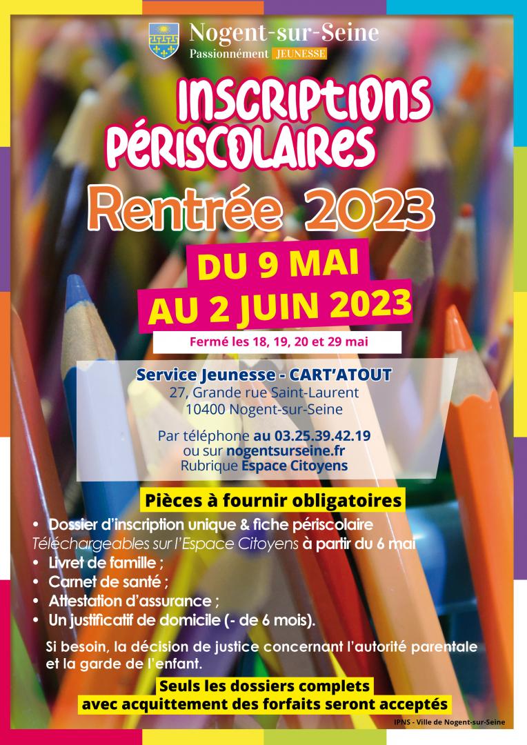 Inscriptions périscolaires - Rentrée 2023