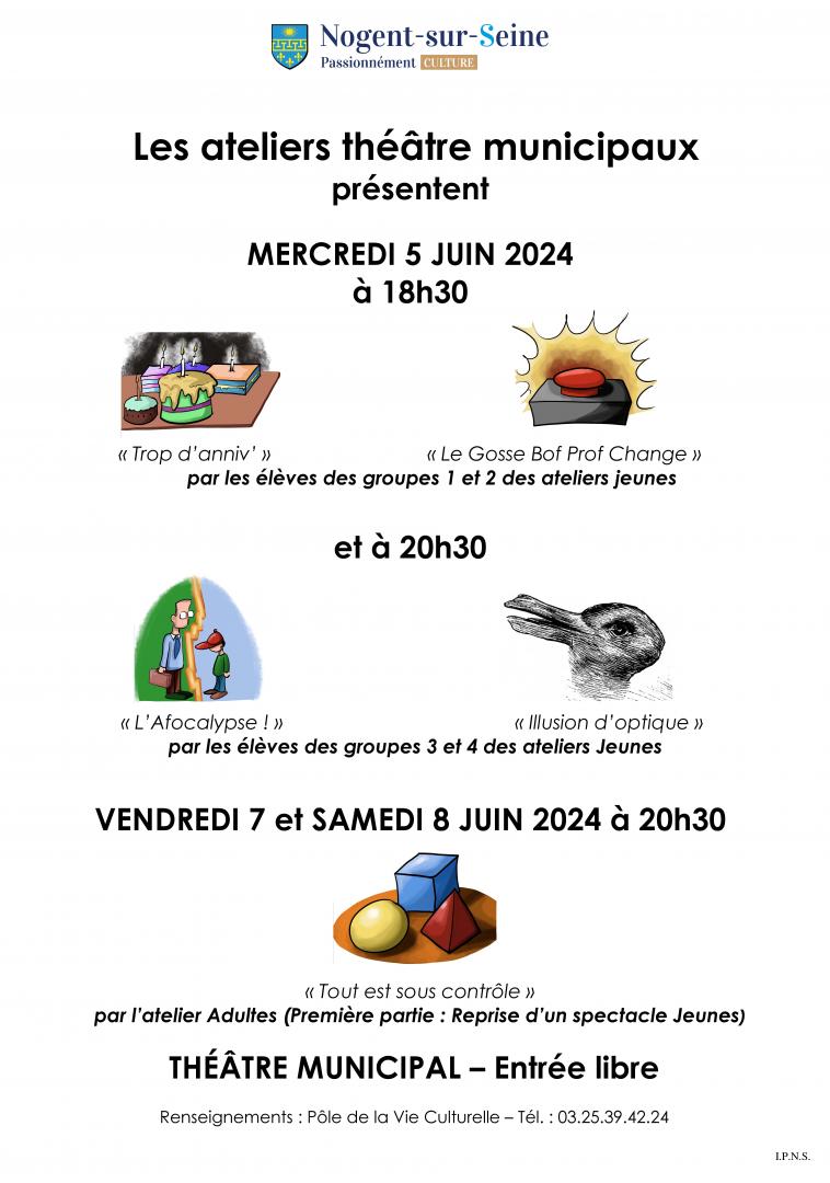 Spectacles des ateliers théâtre municipaux