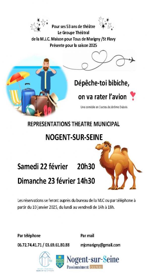Théâtre - Dépêche-toi bibiche, on va rater l'avion
