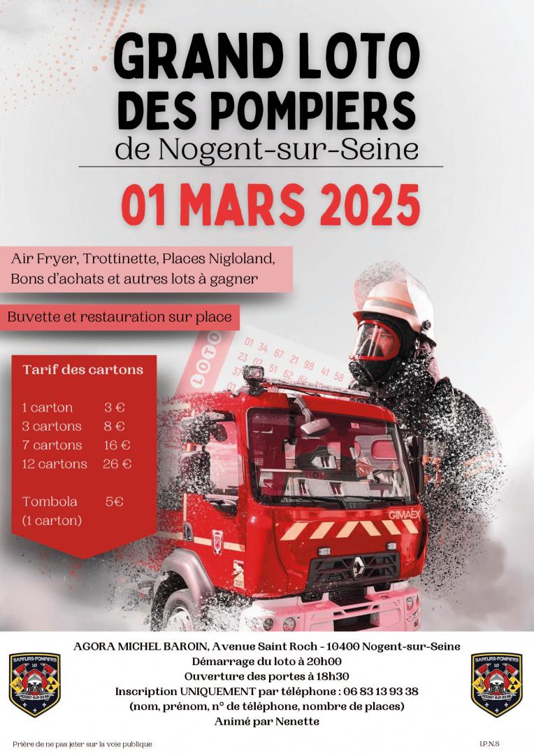 Grand loto des pompiers de Nogent-sur-Seine
